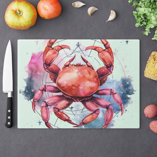 Cancer Star Sign - Elegant Zodiac Astrology - Cutting Board