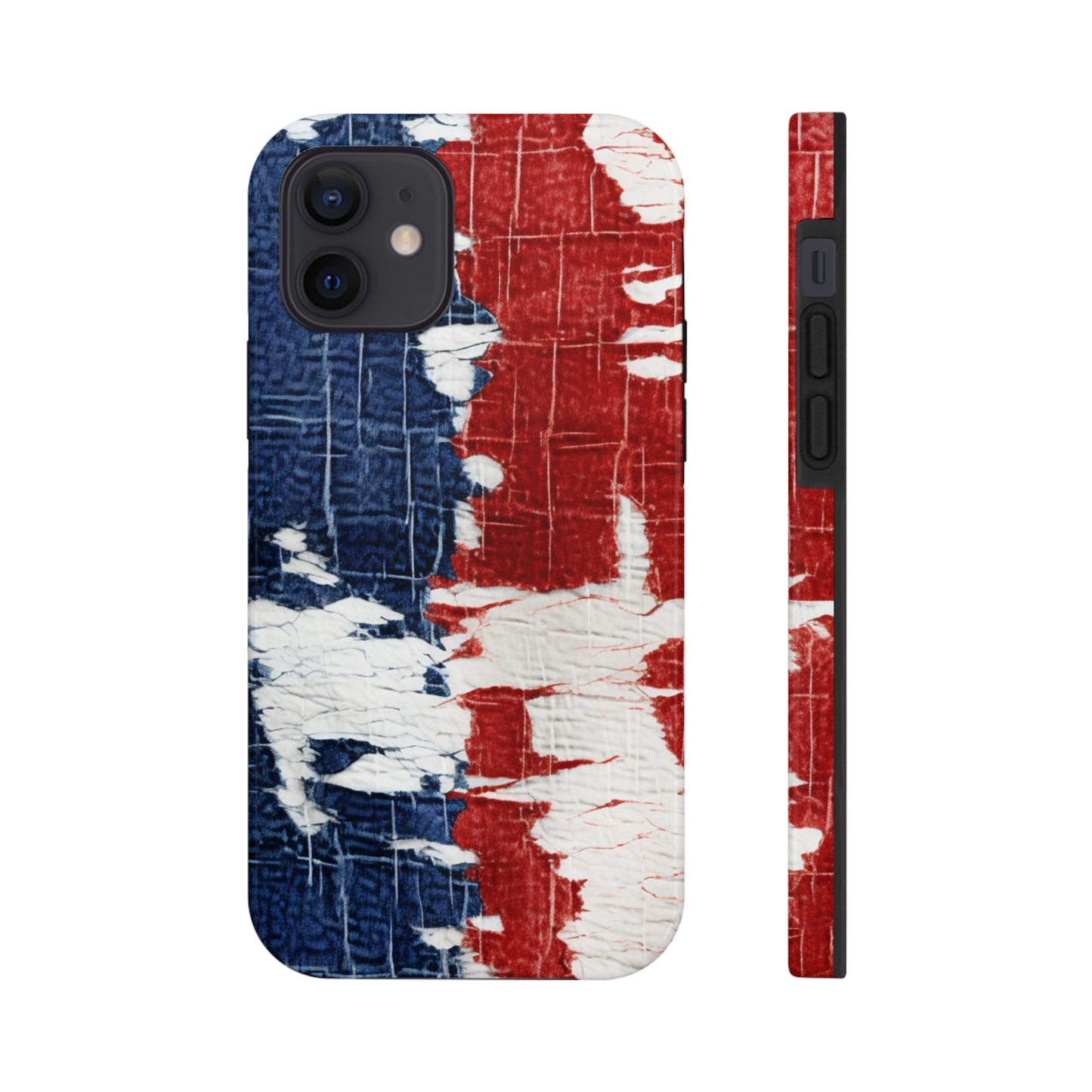 Patriotic Red, White & Blue: Distressed Denim-Style, Torn Fabric - Tough Phone Cases