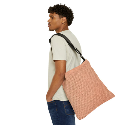 Soft Pink-Orange Peach: Denim-Inspired, Lush Fabric - Adjustable Tote Bag (AOP)