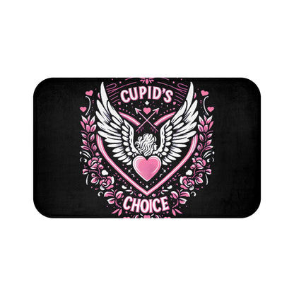 Cupids Choice Crest with Heart and Wings - Love and Romance Valentine Themed - Bath Mat