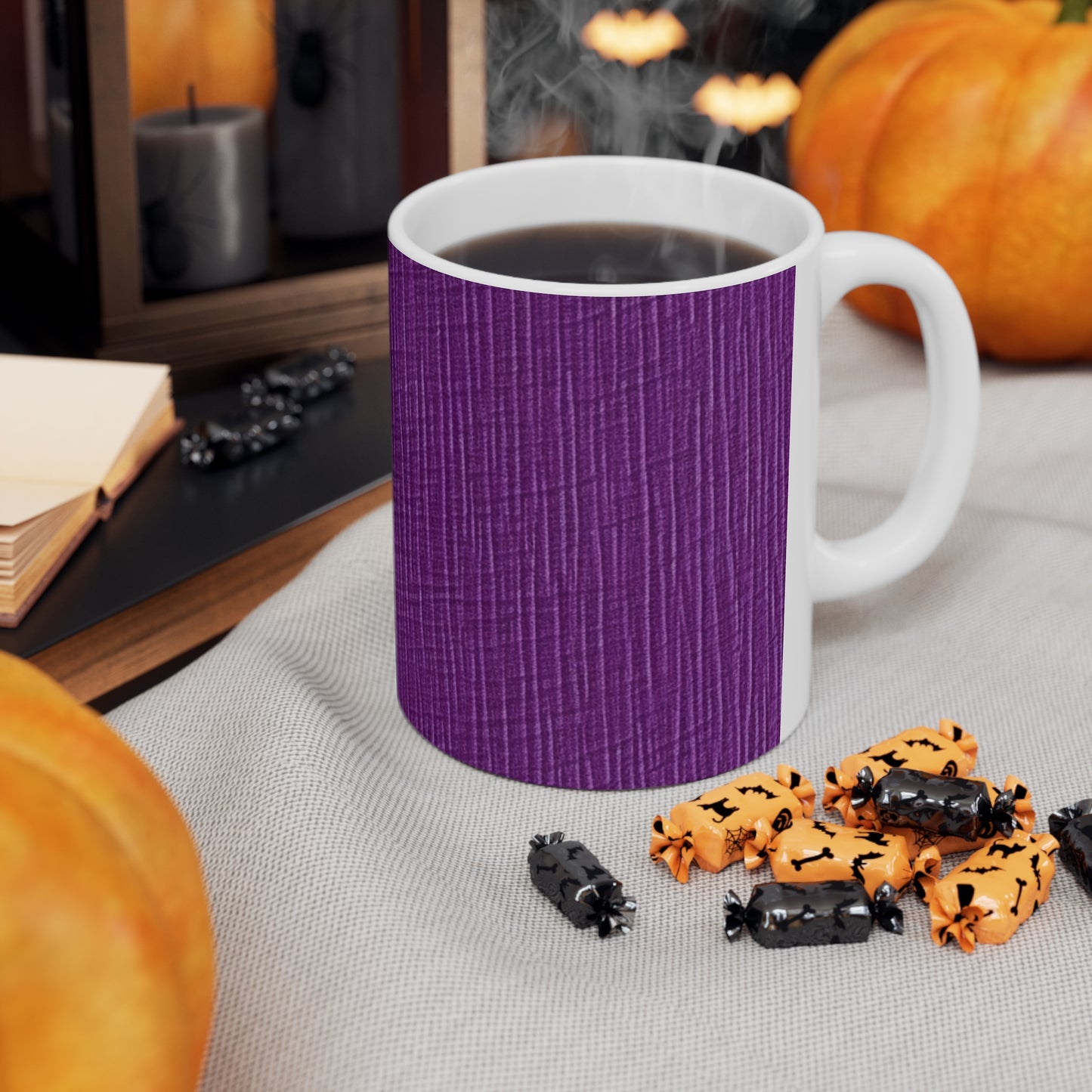 Violet/Plum/Purple: Denim-Inspired Luxurious Fabric - Ceramic Mug 11oz