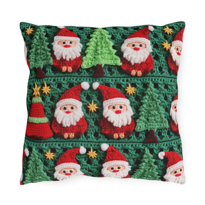 Santa Claus Crochet Pattern, Christmas Design, Festive Holiday Decor, Father Christmas Motif. Perfect for Yuletide Celebration - Outdoor Pillows