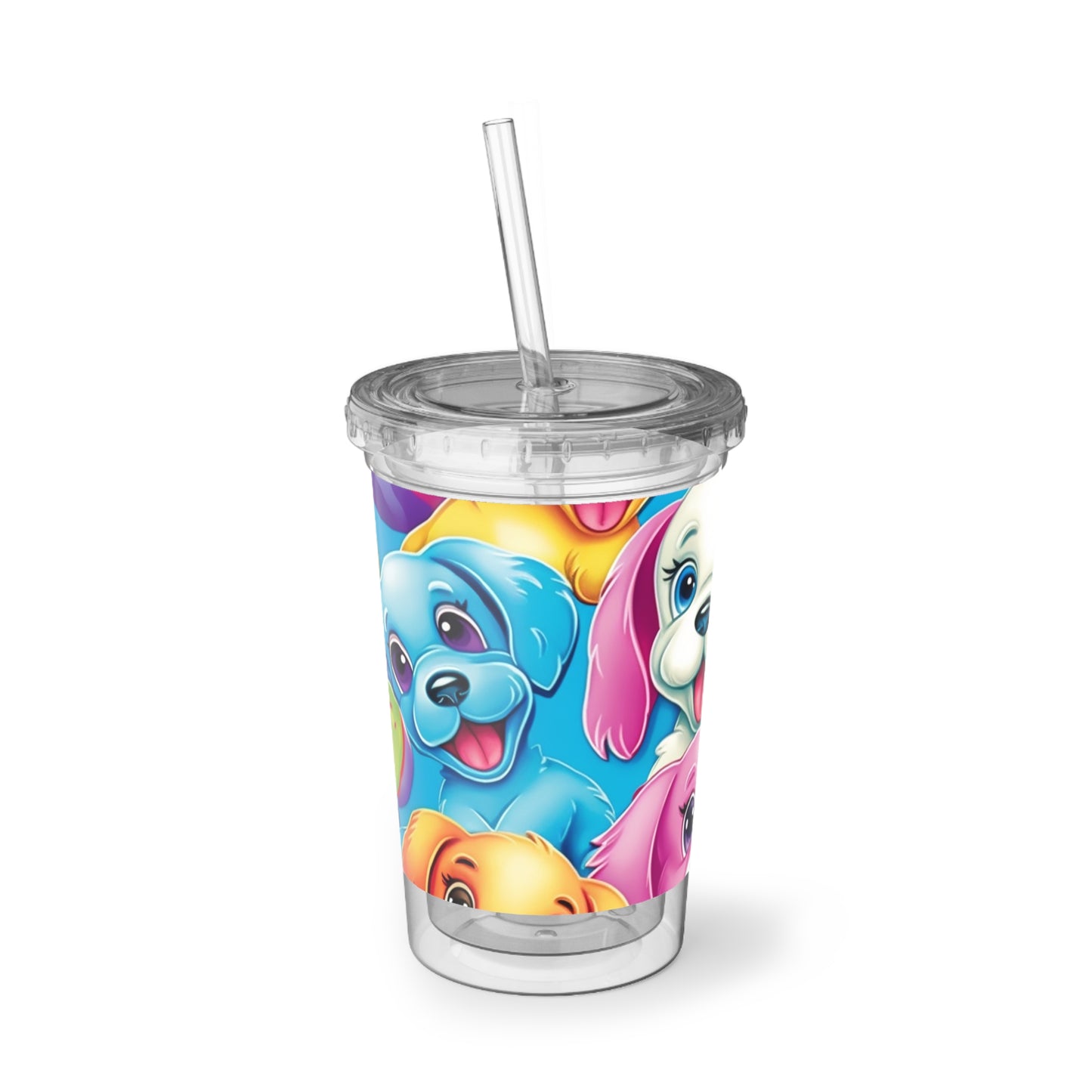 Happy Puppy & Dog Design - Vivid and Eye-Catching - Suave Acrylic Cup