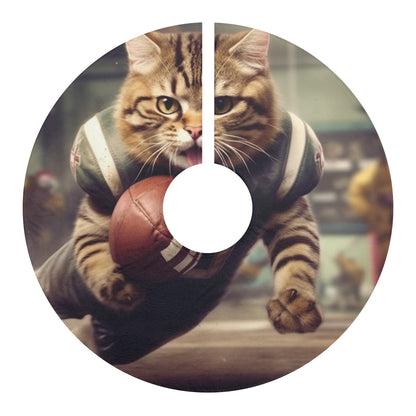 Football Field Felines: スポーツ タックルで得点ゲームの位置を決めるキティ キャット - クリスマス ツリー スカート