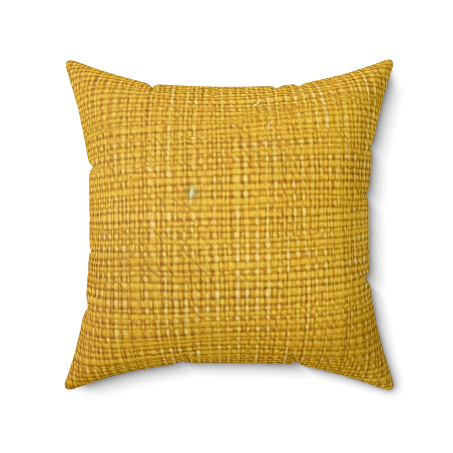 Radiant Sunny Yellow: Denim-Inspired Summer Fabric - Spun Polyester Square Pillow