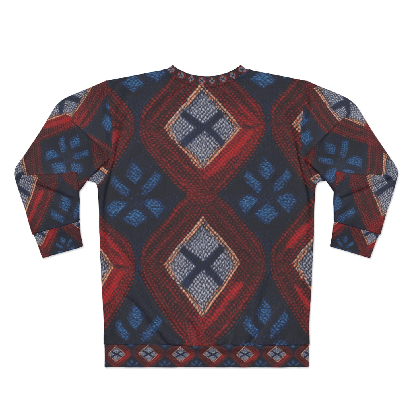 Moquette Majesty: Red & Blue Woolen Wonders - Unisex Sweatshirt (AOP)