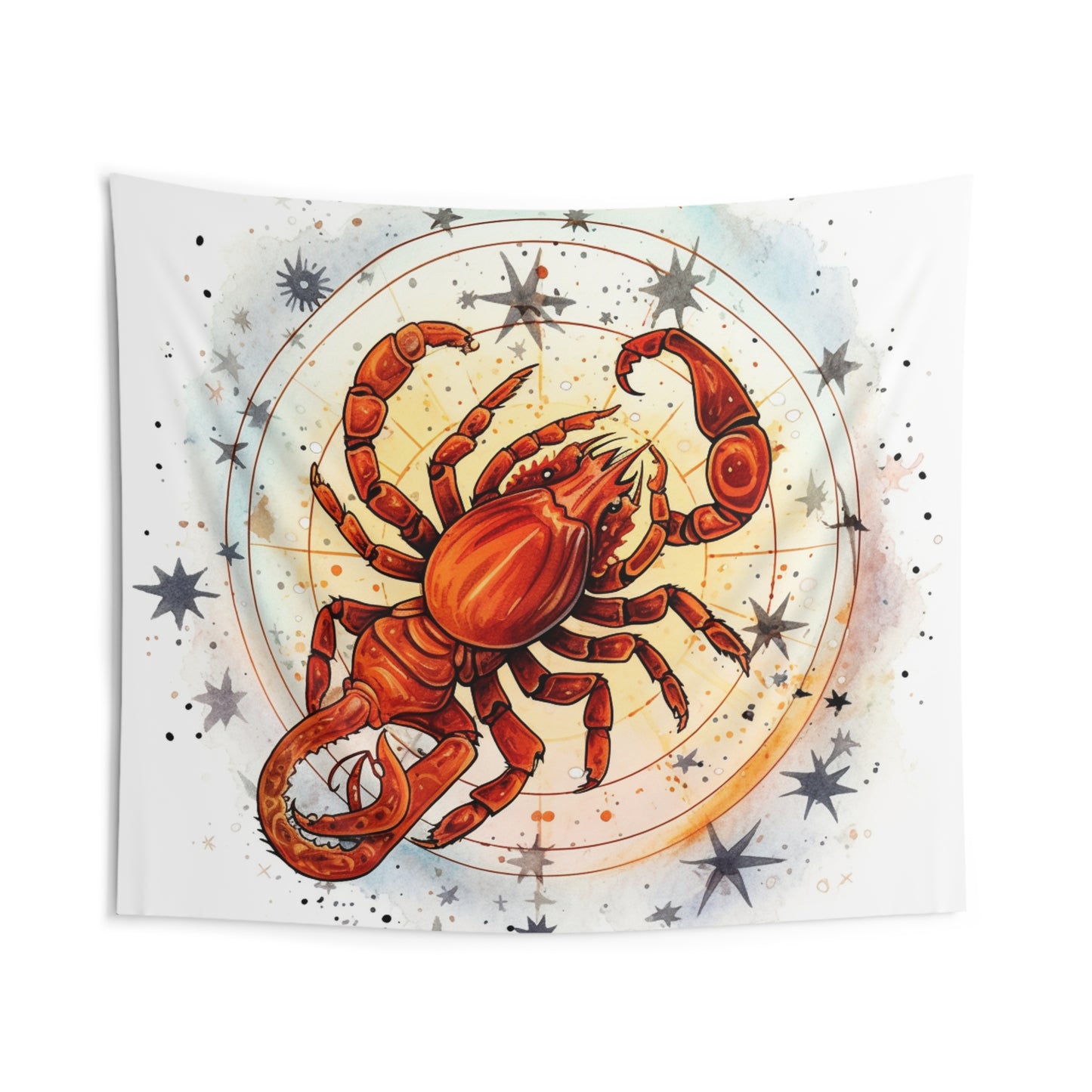 Prickly Scorpio Astrology - Sharp Zodiac Scorpion Celestial Horoscope - Indoor Wall Tapestries