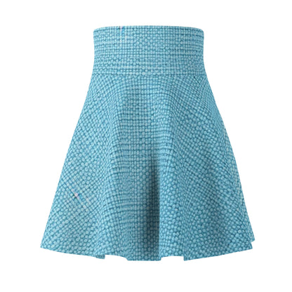 Bright Aqua Teal: Denim-Inspired Refreshing Blue Summer Fabric - Women's Skater Skirt (AOP)