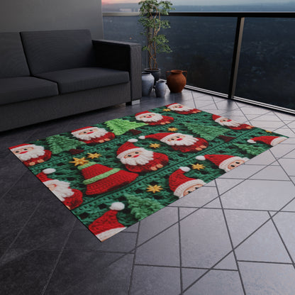 Santa Claus Crochet Pattern, Christmas Design, Festive Holiday Decor, Father Christmas Motif. Perfect for Yuletide Celebration - Outdoor Rug