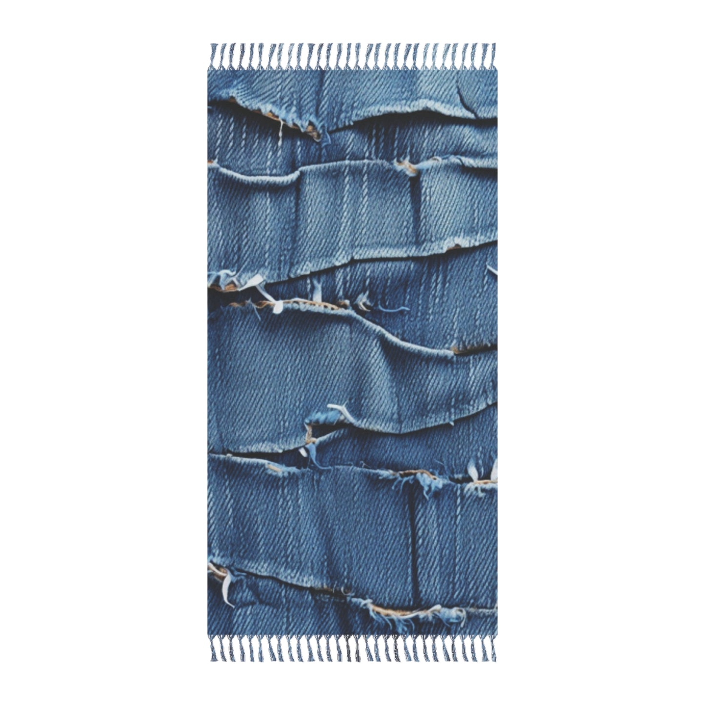 Midnight Blue Distressed Denim: Rugged, Torn & Stylish Design - Boho Beach Cloth