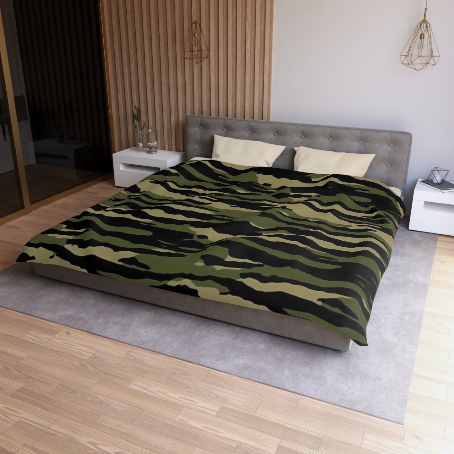 Tiger Stripe Camouflage: Military Style - Microfiber Duvet Cover