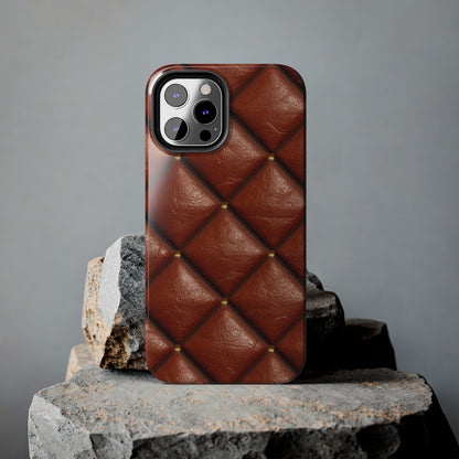 Brown Leather Cognac Pattern Rugged Durable Design Style - Tough Phone Cases