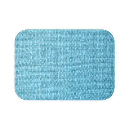 Bright Aqua Teal: Denim-Inspired Refreshing Blue Summer Fabric - Bath Mat