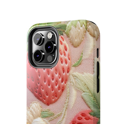 Red Berry Strawberries - Embroid Fruit - Healthy Crop Feast Food Design - Tough Phone Cases