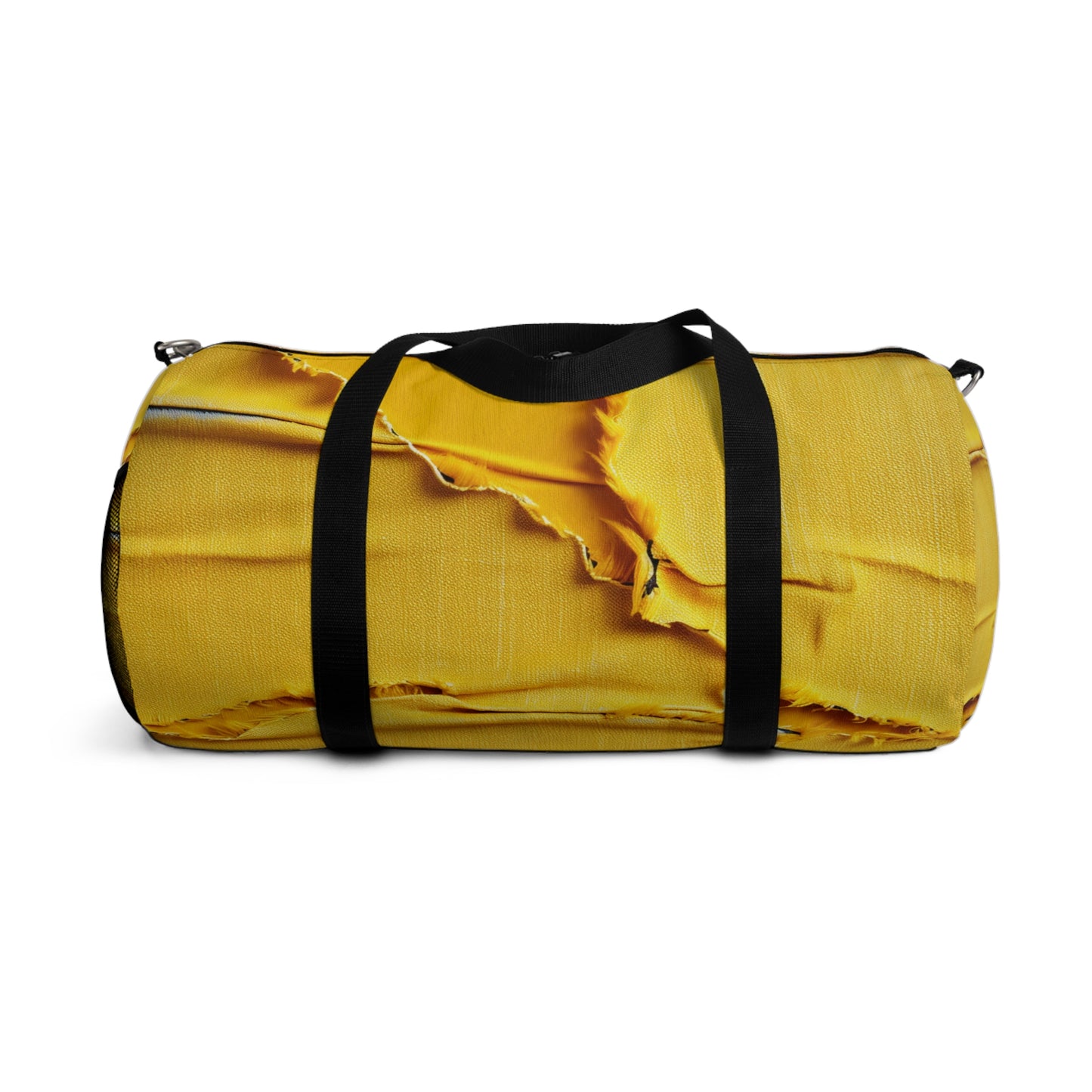 Banana Yellow Lemon: Bold Distressed, Denim-Inspired Fabric - Duffel Bag