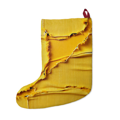 Banana Yellow Lemon: Bold Distressed, Denim-Inspired Fabric - Christmas Stockings