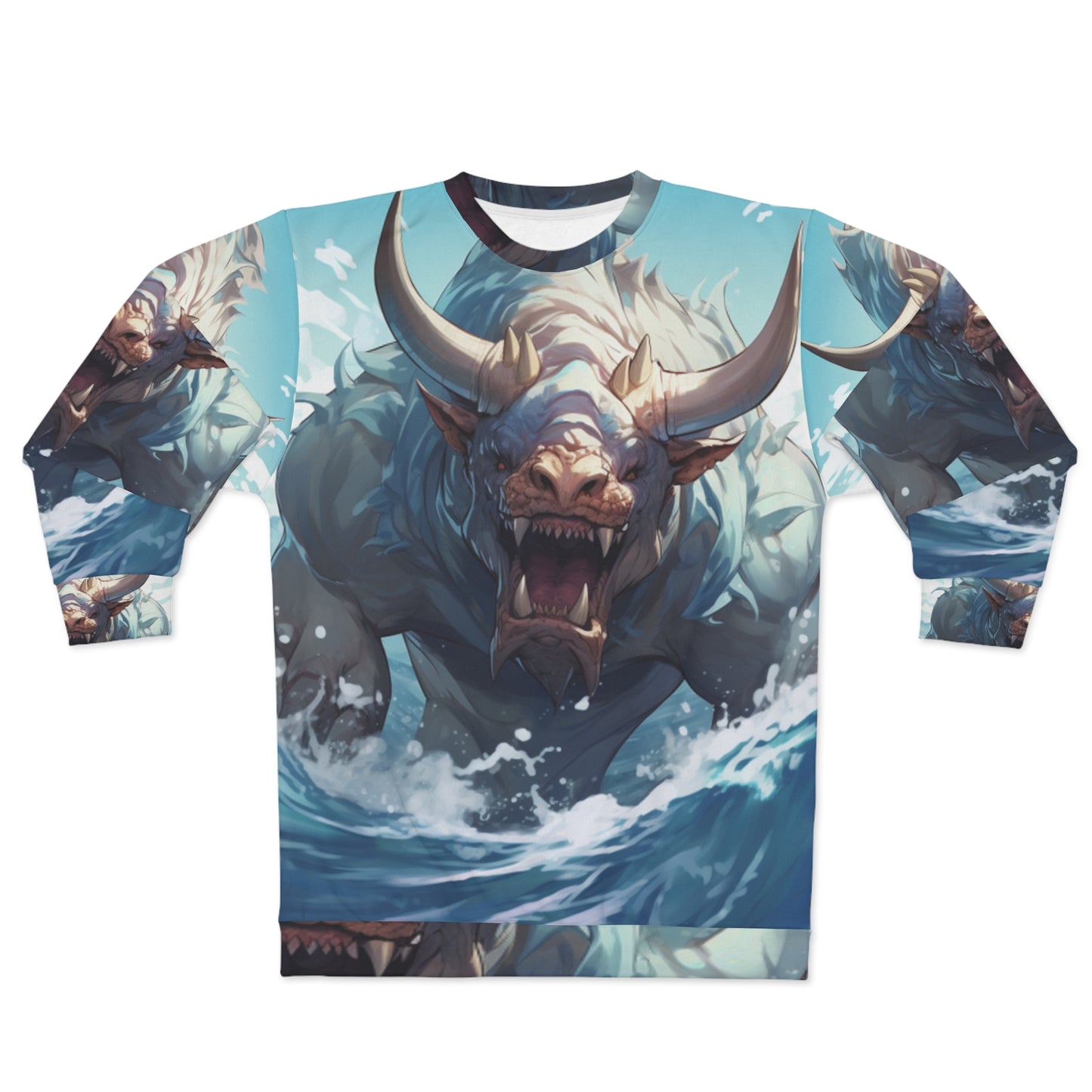 Bull Shark Fusion: Water Fantasy - Hybrid Ocean Marine Animal - Unisex Sweatshirt (AOP)