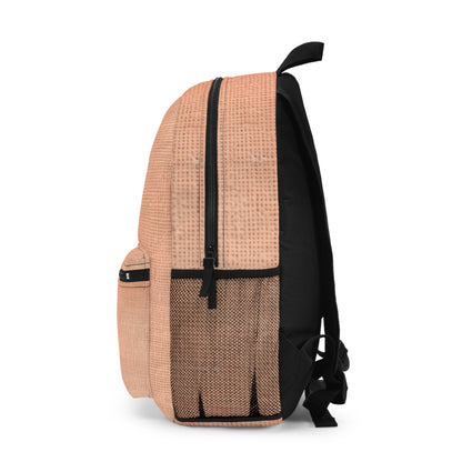 Soft Pink-Orange Peach: Denim-Inspired, Lush Fabric - Backpack