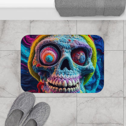 Crochet Skull Halloween Scary Horror Design - Bath Mat