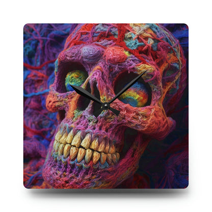 Crochet Skeleton Skull Halloween Horror Scary Style - Acrylic Wall Clock