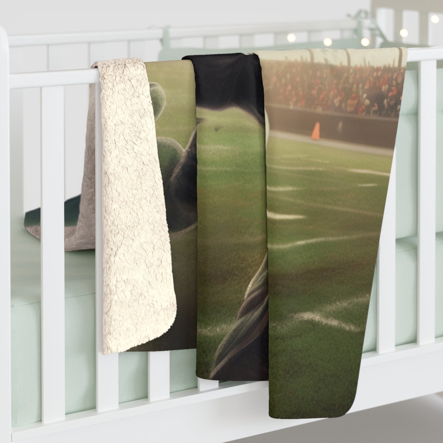 Alien Football Space Sport Game Stadium Athlete Galaxy Player - Sherpa Fleece Blanket