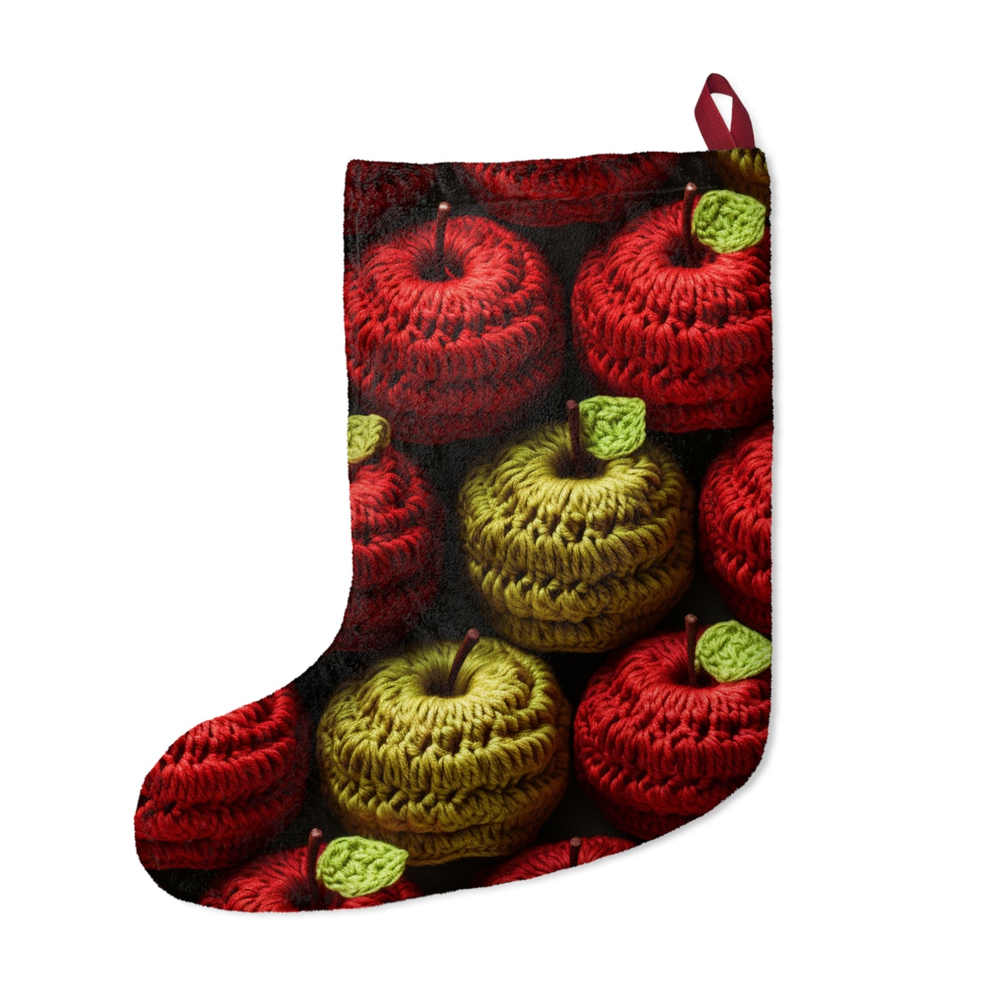 Crochet Apple Amigurumi - Big American Red Apples - Healthy Fruit Snack Design - Christmas Stockings