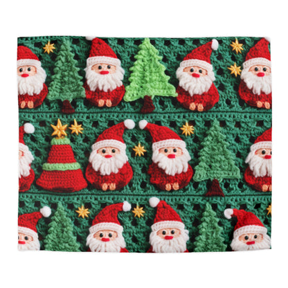 Patrón de ganchillo de Papá Noel, diseño navideño, decoración festiva, motivo de Papá Noel. Perfecto para la celebración navideña - Funda nórdica de microfibra 