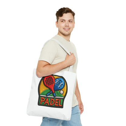 Padel Chenille Patch, Faux Graphic- Tote Bag (AOP)