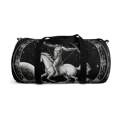 Diseño de arquero blanco y negro del zodiaco Sagitario - Bolsa de lona