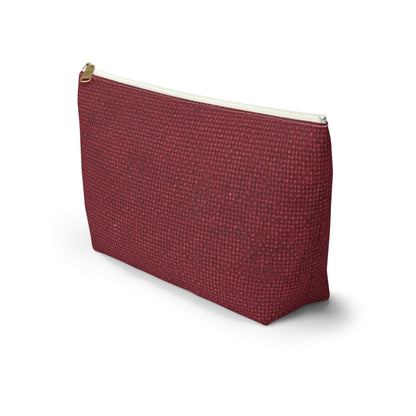 Seamless Texture - Maroon/Burgundy Denim-Inspired Fabric - Accessory Pouch w T-bottom