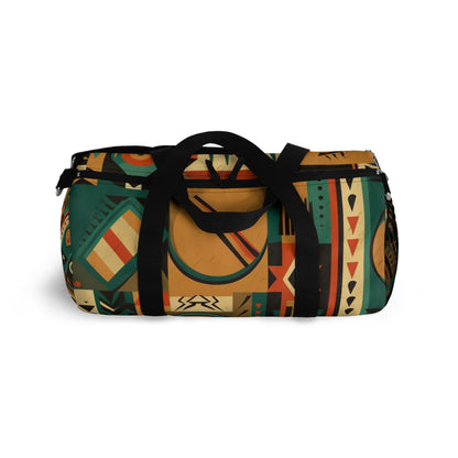 Earthy Tones Geometric Tribal-Inspired Pattern Design Duffel Bag