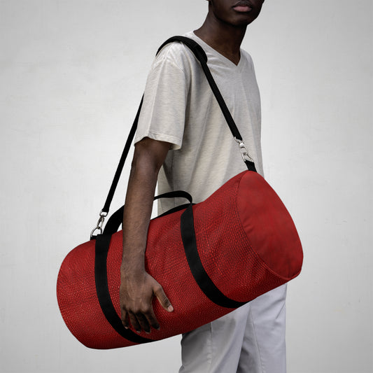 Juicy Red Berry Blast: Denim Fabric Inspired Design - Duffel Bag