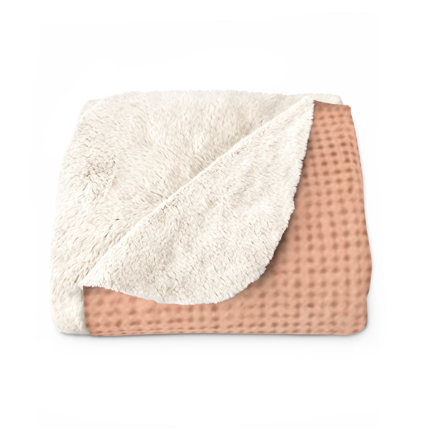 Soft Pink-Orange Peach: Denim-Inspired, Lush Fabric - Sherpa Fleece Blanket