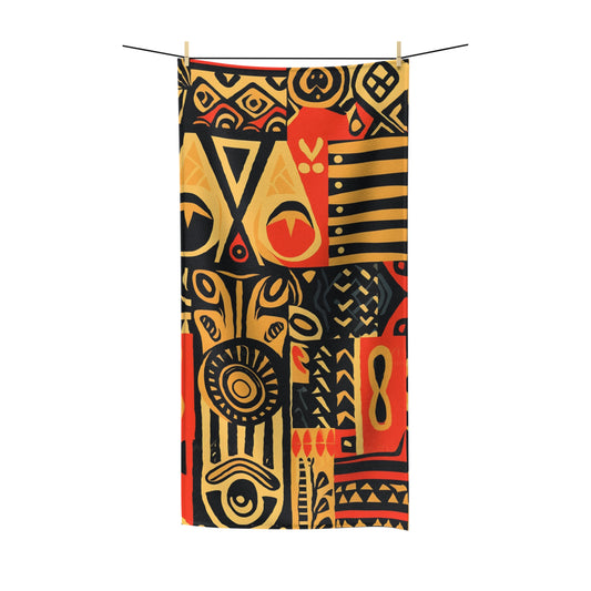 Tribal Art-Inspired Abstract Symbols, Heritage - Polycotton Towel