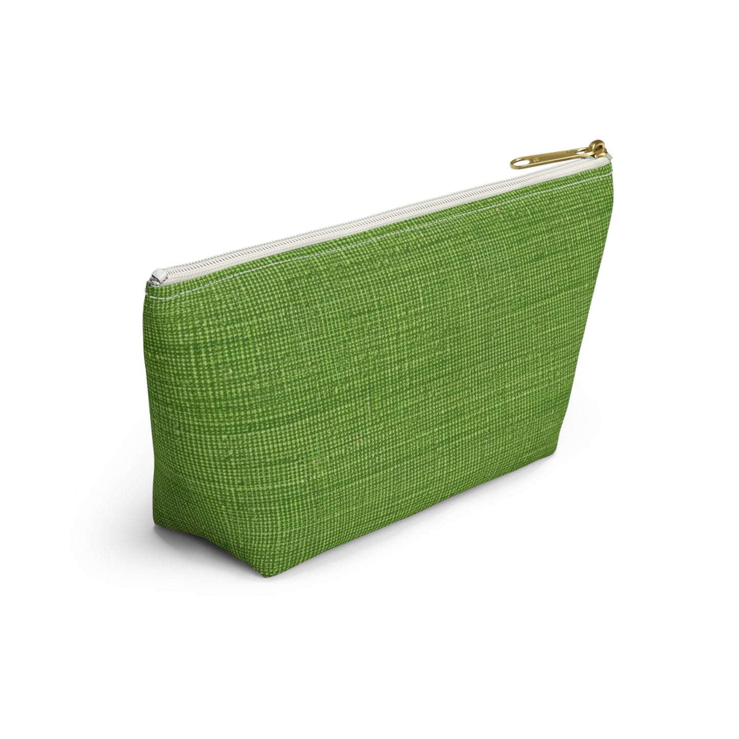 Olive Green Denim-Style: Seamless, Textured Fabric - Accessory Pouch w T-bottom