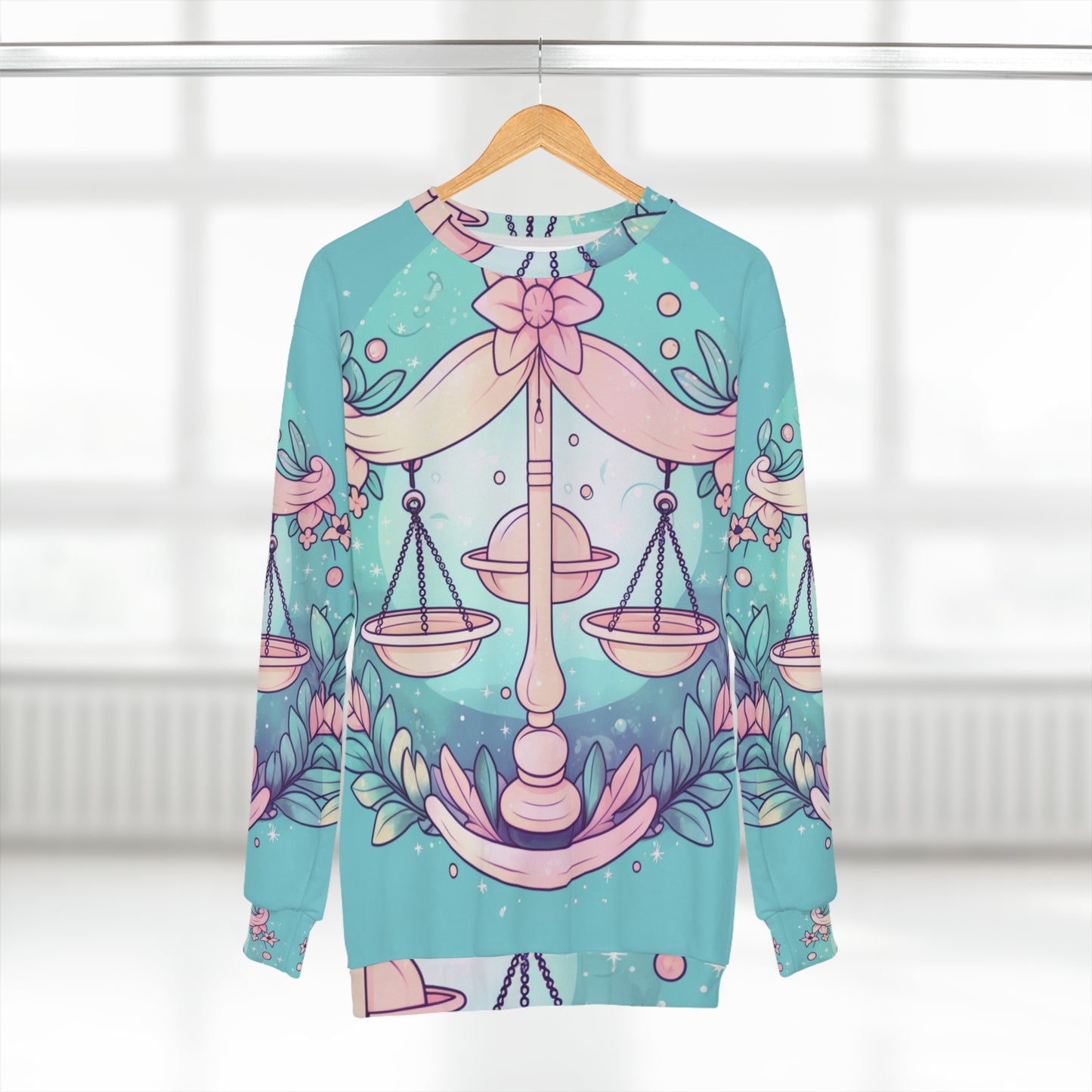 Libra Astrology - Soft Lighting & Pastel Zodiac Sign Symbol - Unisex Sweatshirt (AOP)