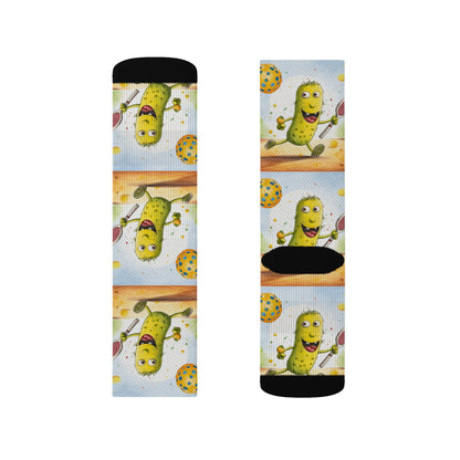 Pickleball Play: Pickle Sport Action Game, Fast Dink Ball - Sublimation Socks