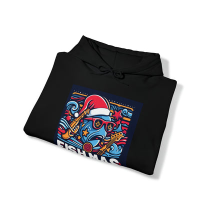 Funky Fishmas Christmas Festivity - Extravagancia de pesca navideña - Sudadera con capucha unisex Heavy Blend™