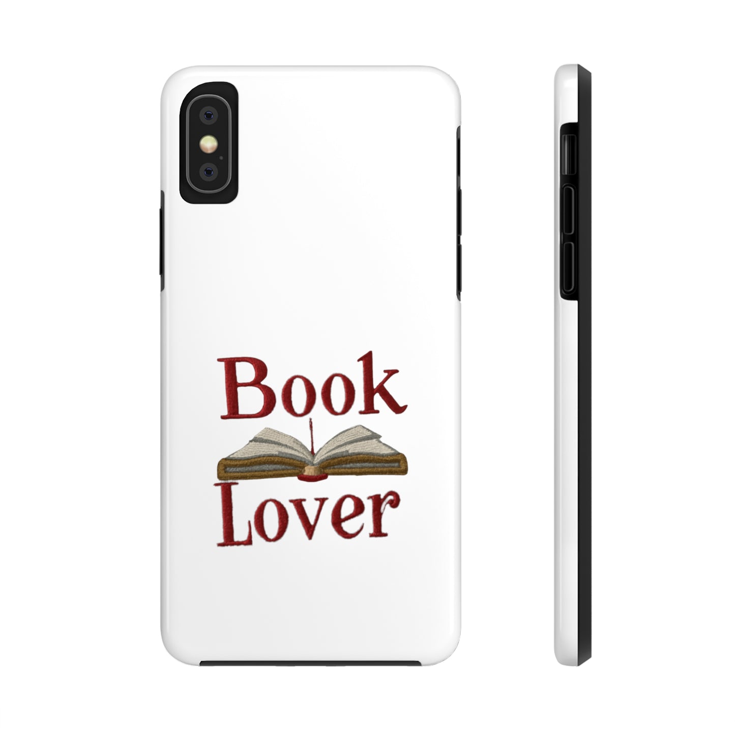 Open Book Embroidery Art: Book Lover Text for Avid Readers - Tough Phone Cases