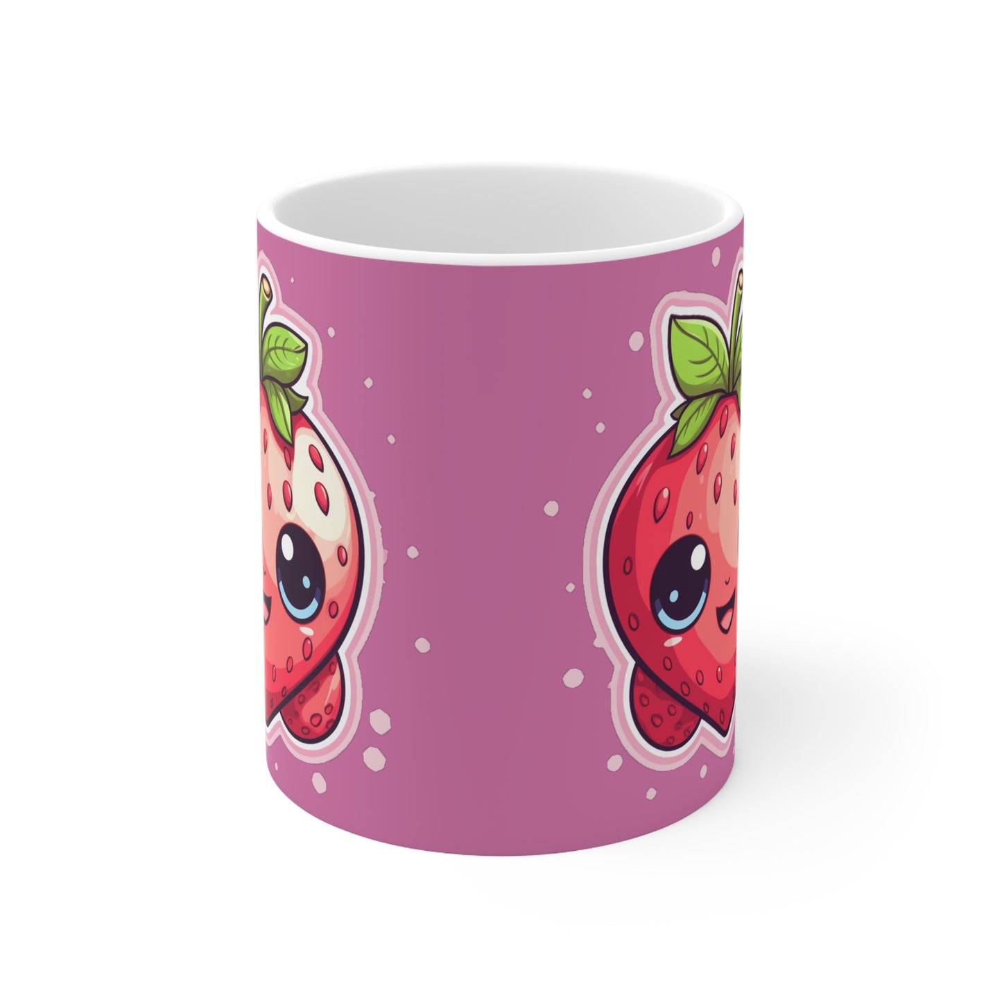 Kawaii Strawberry Adventure - Anime Classic Traditional Japanese Fruit - Otaku Artwork - Ceramic Mug 11oz