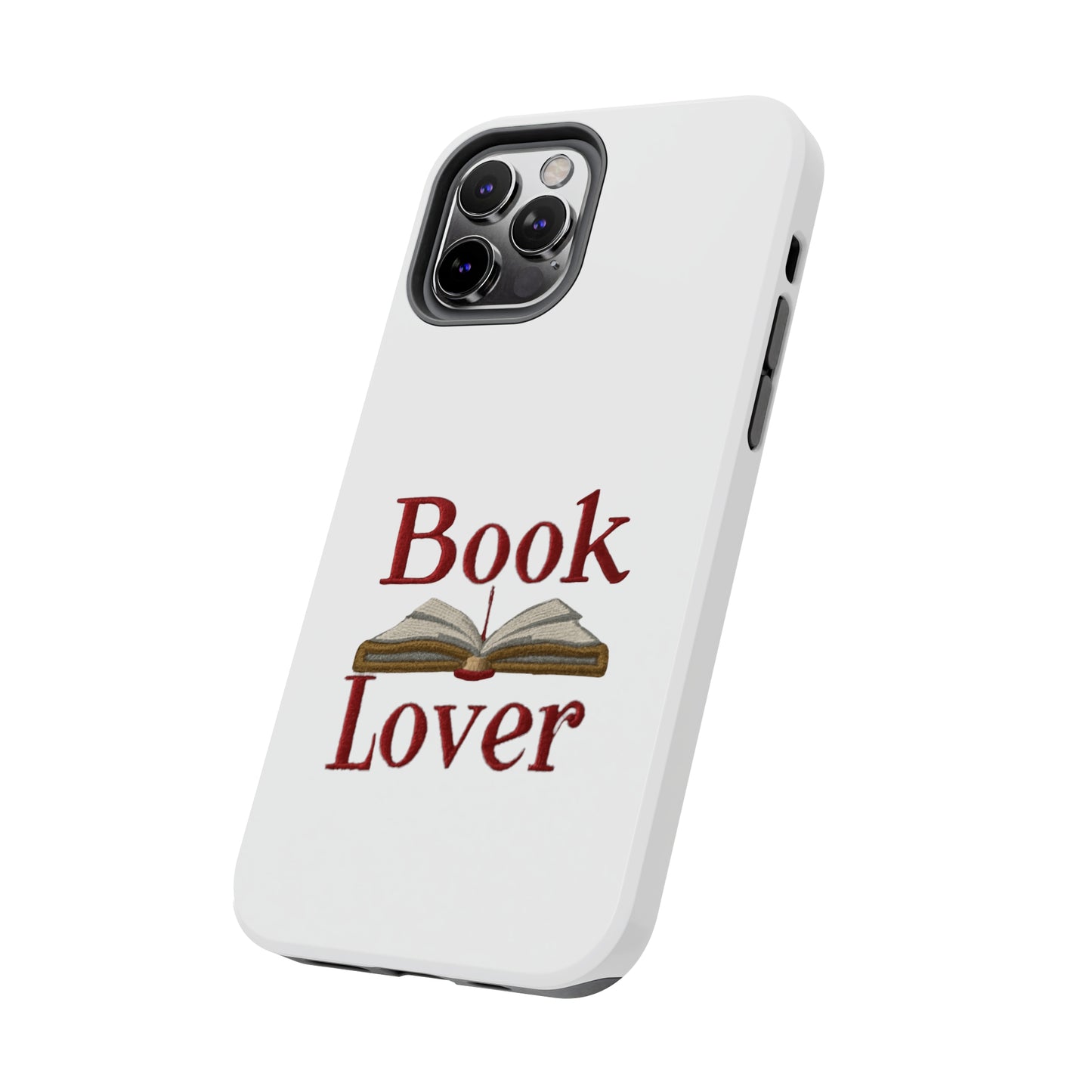 Open Book Embroidery Art: Book Lover Text for Avid Readers - Tough Phone Cases