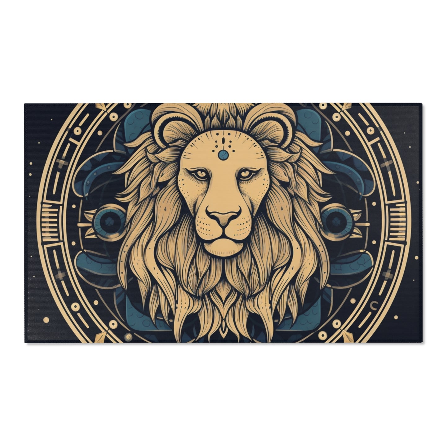 Leo Zodiac Sign - Mystic Circle Astrology Art Cosmic constellation - Area Rugs