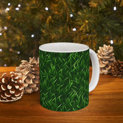 Touch Grass Indoor Style Outdoor Green Artificial Grass Turf - Ceramic Mug 11oz