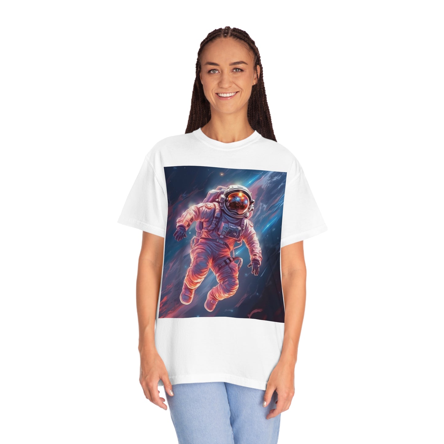 Astronaut Outer Space - Galaxy Starfield Art - Unisex Garment-Dyed T-shirt