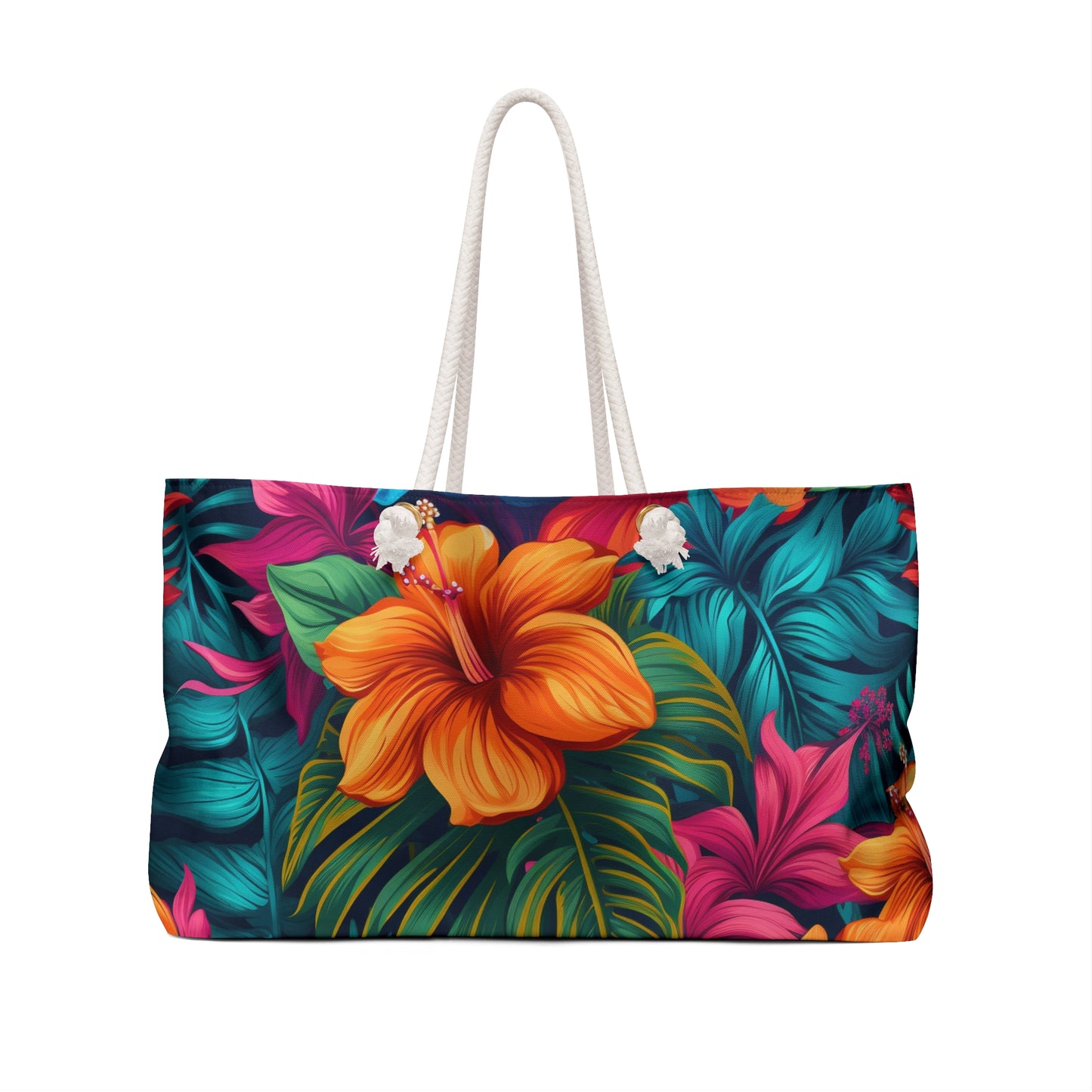 Hawaiian-Inspired Tropical Floral Pattern Design Weekender Bag