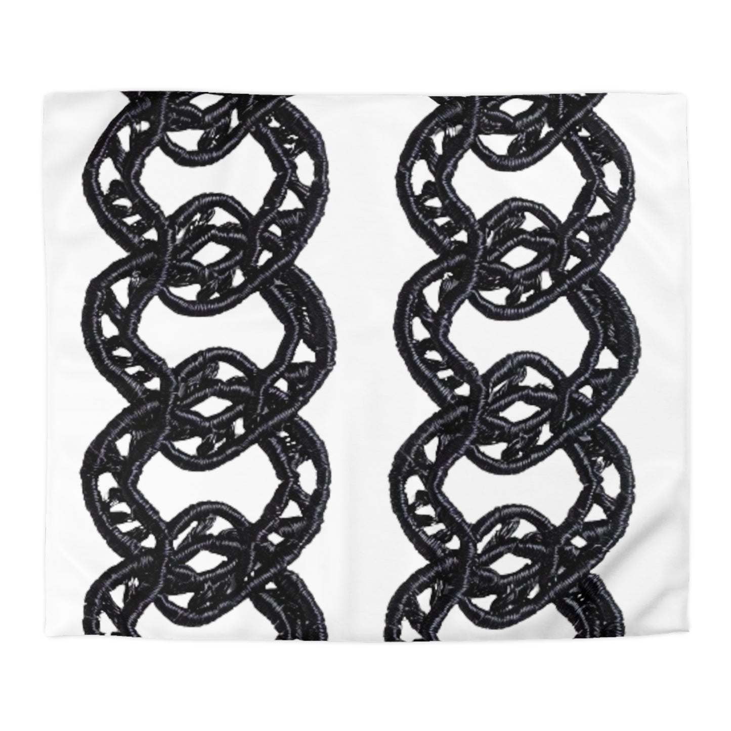 Black Chain Faux Embroidery - Microfiber Duvet Cover