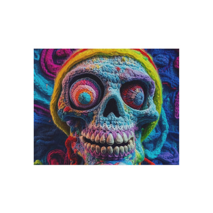 Crochet Skull Halloween Scary Horror Design - Outdoor Rug