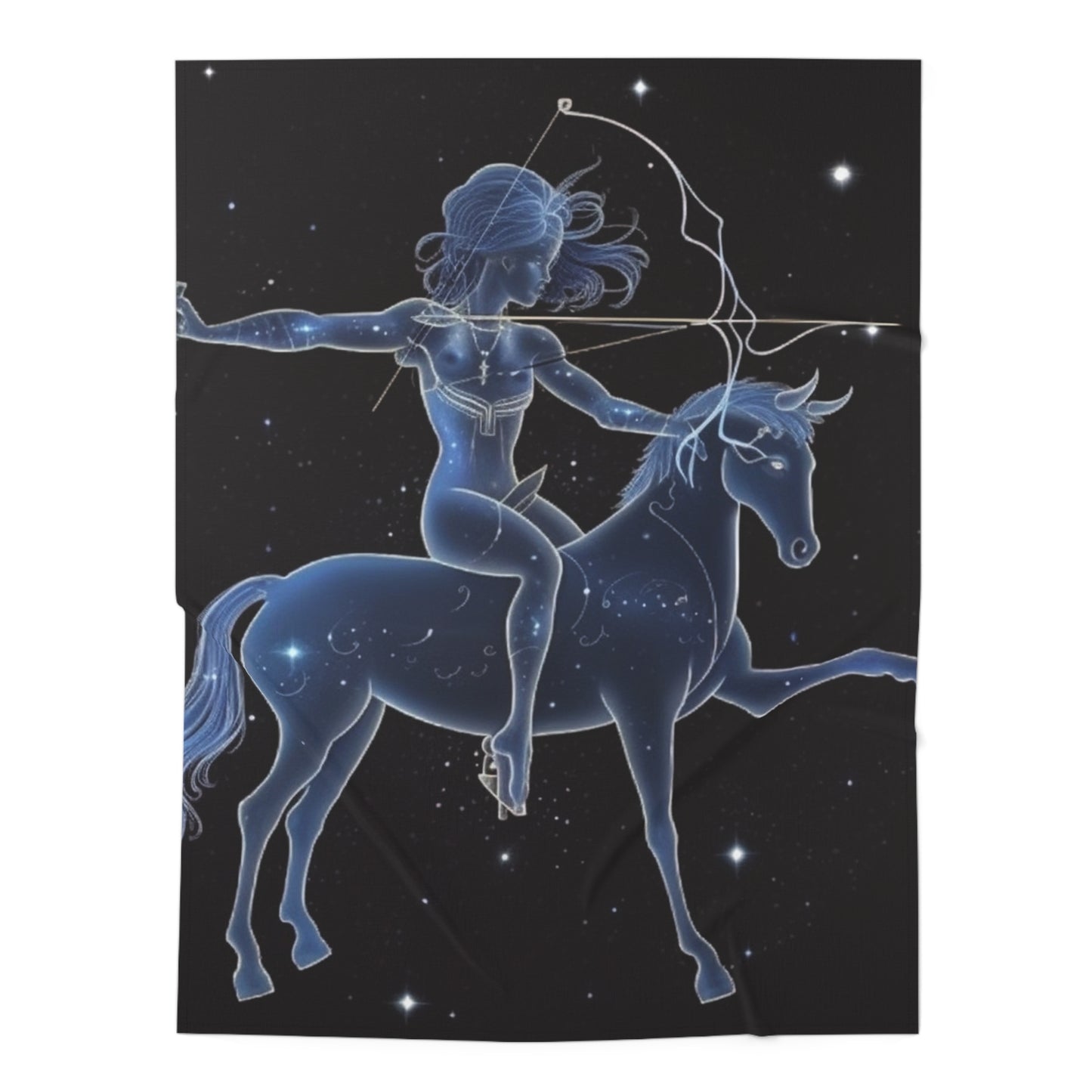 Sagittarius Zodiac in Starlit Universe - Fluorescent Colors - Baby Swaddle Blanket