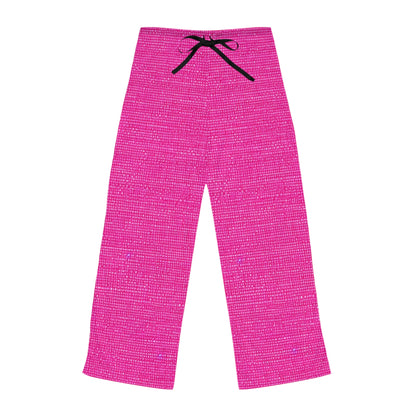 Hot Neon Pink Doll Like: Denim-Inspired, Bold & Bright Fabric - Women's Pajama Pants (AOP)