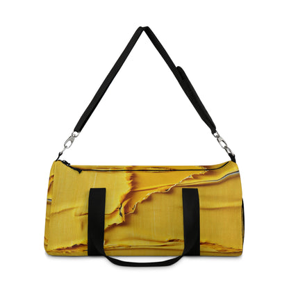 Banana Yellow Lemon: Bold Distressed, Denim-Inspired Fabric - Duffel Bag